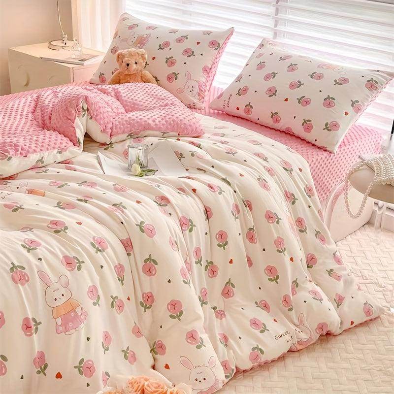 Pink Rose Floral - Warm Thick Blanket. - My Store