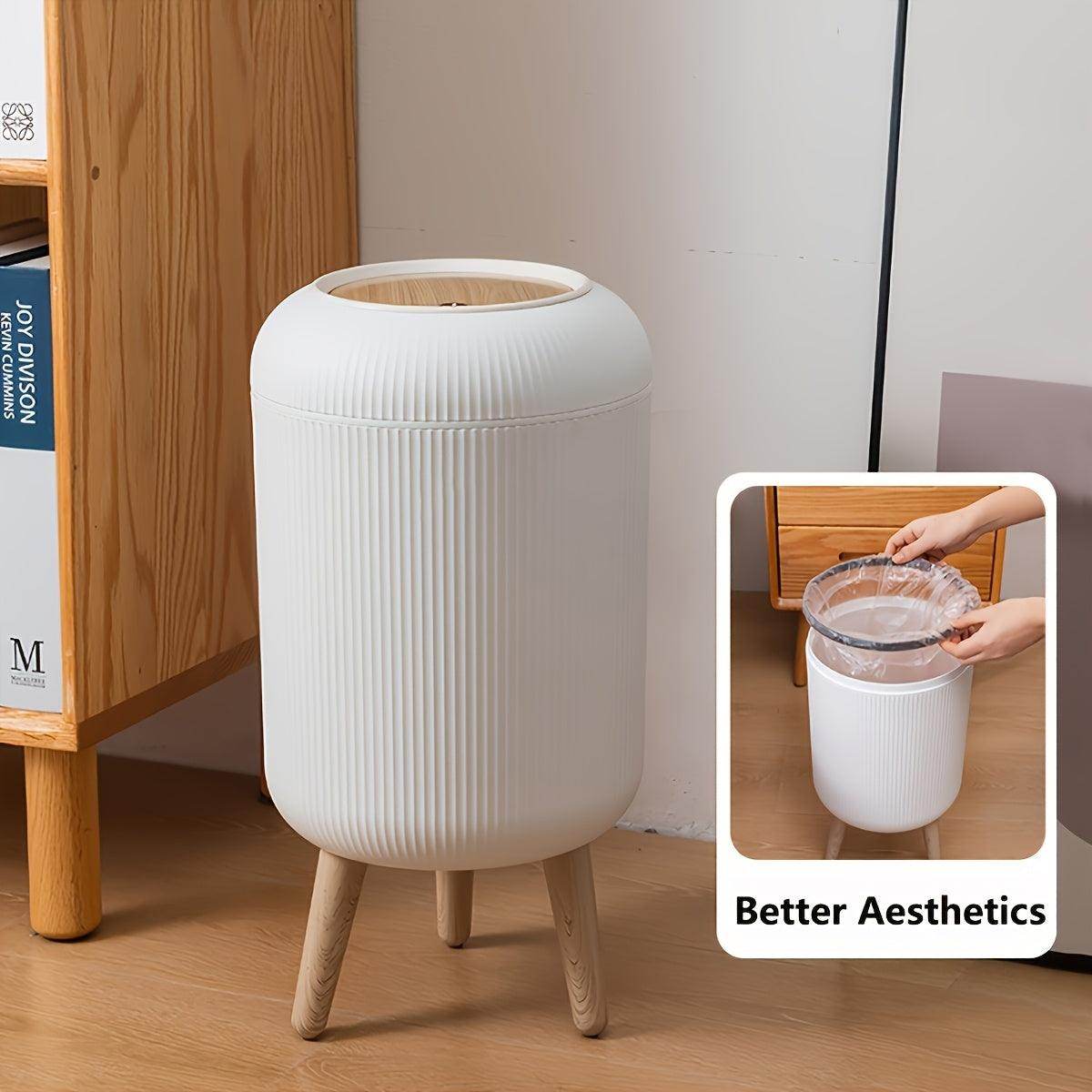 Elegant Plastic Trash Can with Legs - My Store
