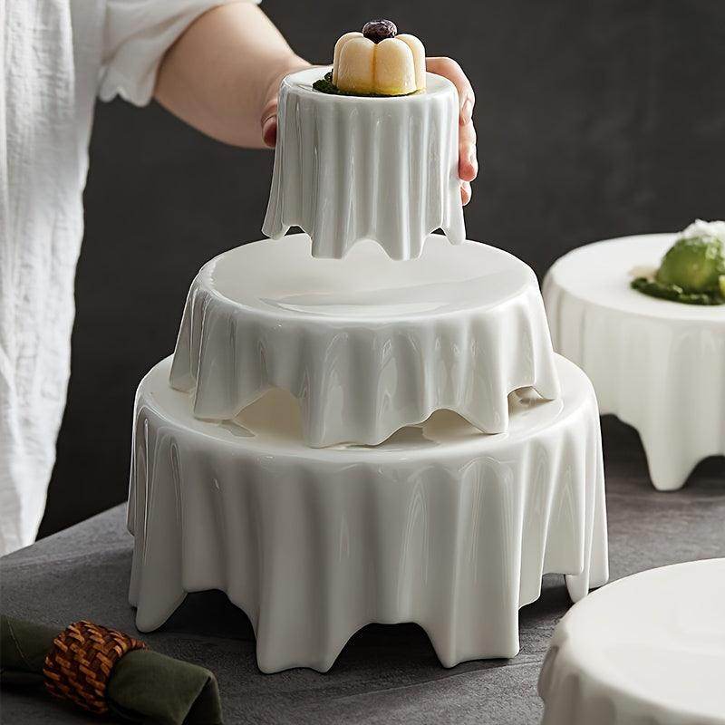 Elegant Irregular Ceramic Tall Plate - My Store