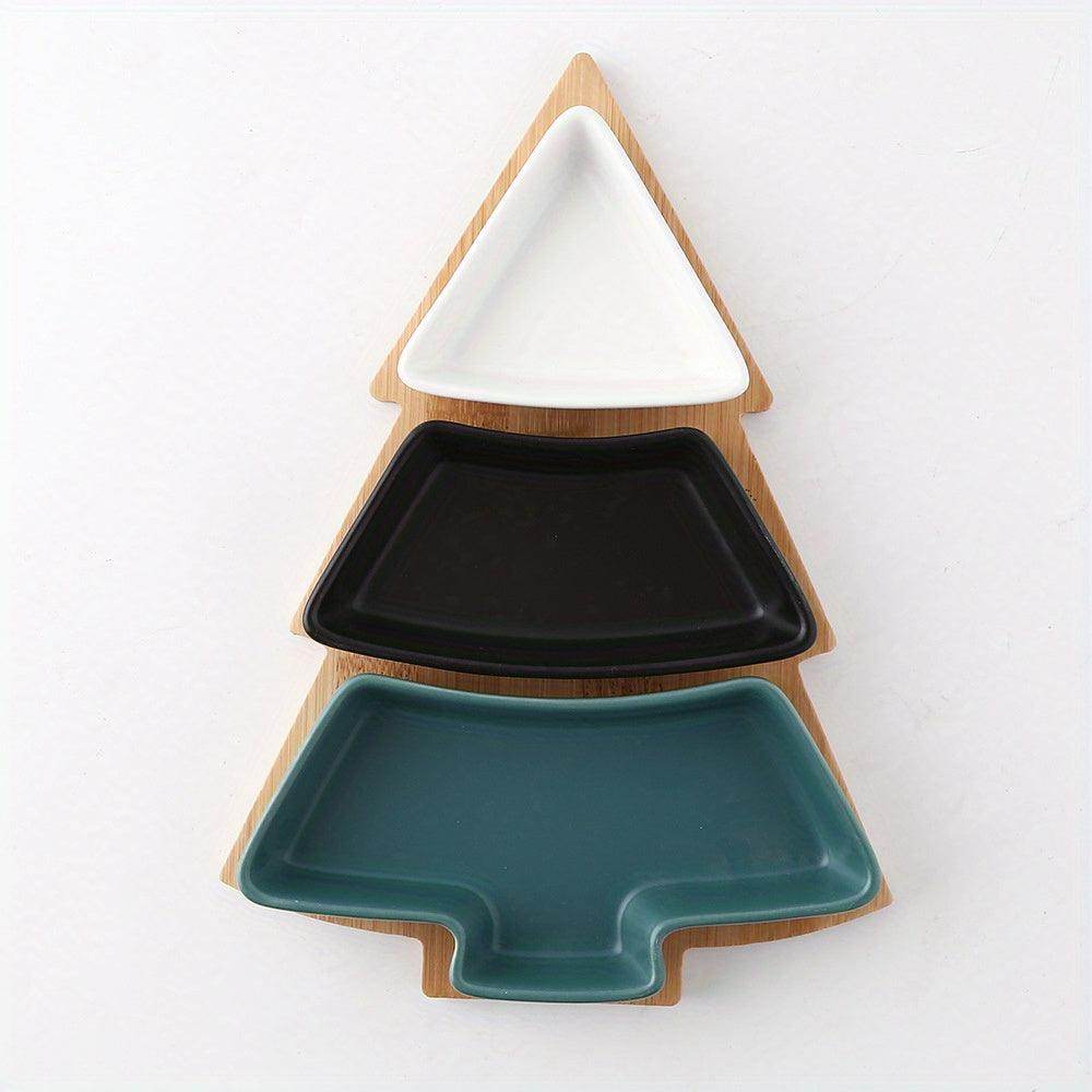 Ceramic Christmas Tree-Shaped Breakfast Tray Set - My Store