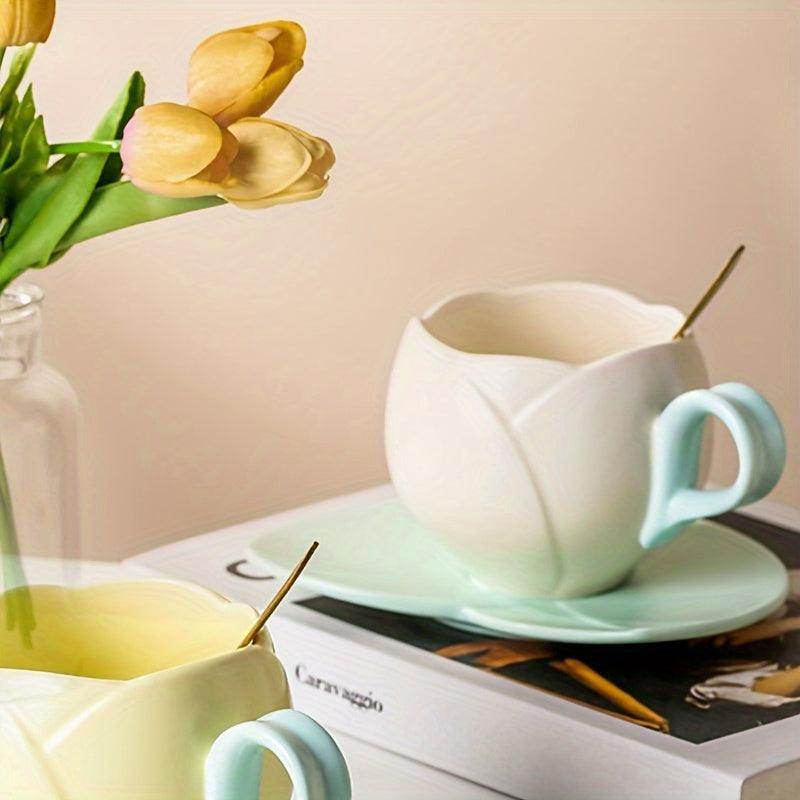 Ceramic Tulip Cups, Tulip Cups, Flower Coffee Cups, Ceramic Tea Cups And Tea Coffee Milk Flavorers, Satkali Ceramic Coffee Cups - My Store