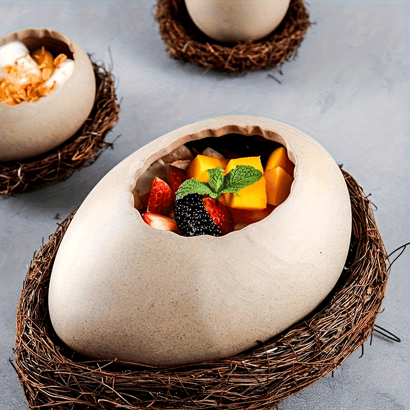 Ceramic Ostrich Egg Dessert Bowl - My Store