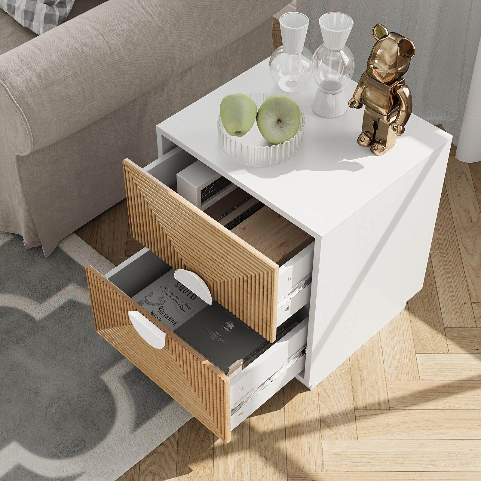 2 - Drawer Nightstand: Modern Design, Bamboo Build For Durability - My Store