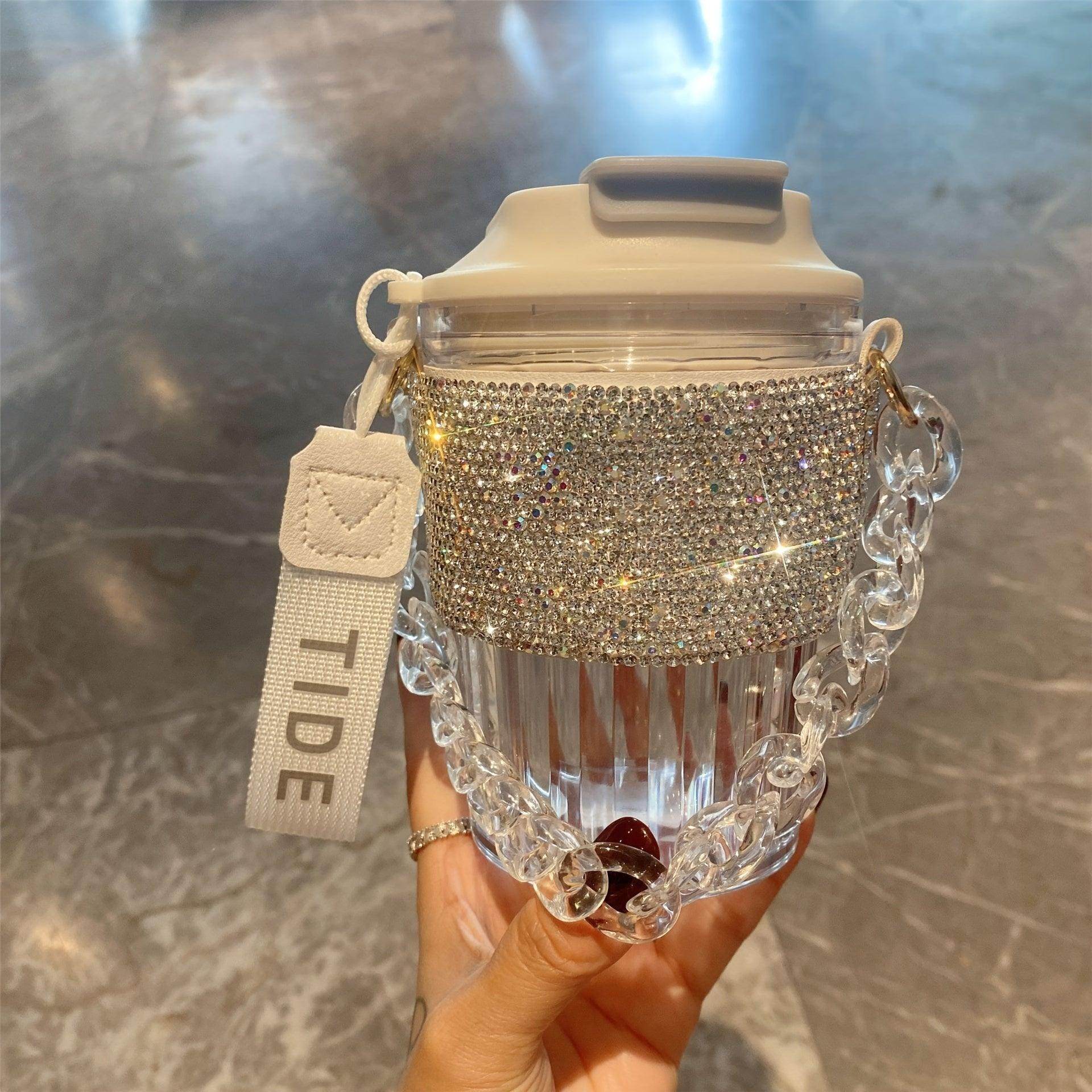 Sparkling Studded Travel Water Cup - Shiny - My Store