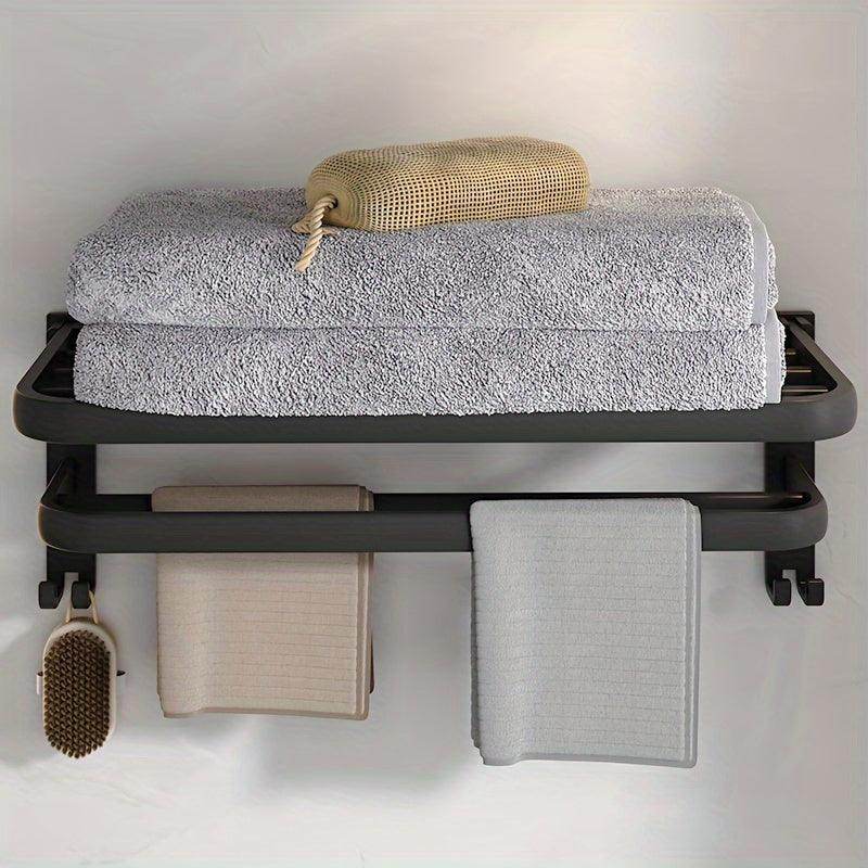 Wall-Mounted Bathroom Towel Rack & Shelf - My Store