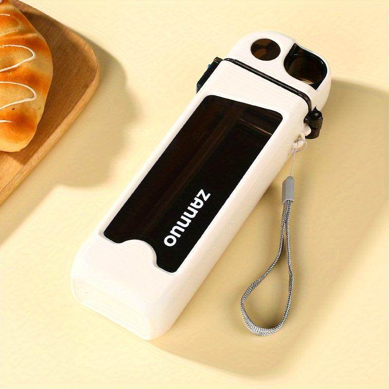 350ml Plastic Leakproof Square Water Bottle with Straw - My Store