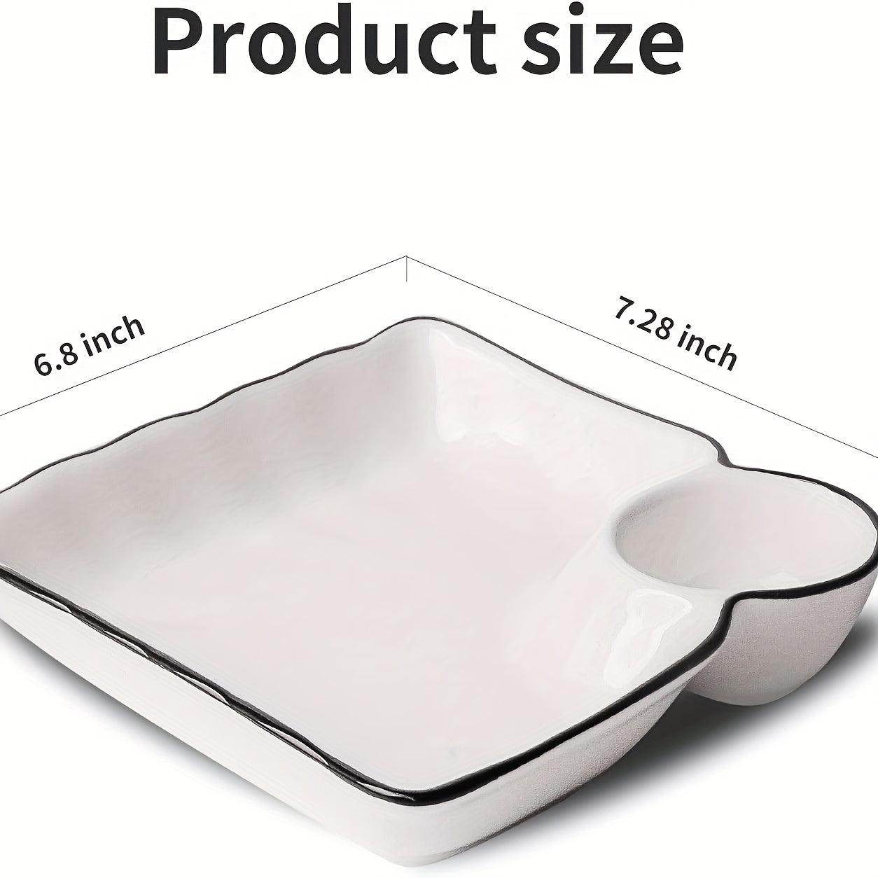 4pcs Ceramic Dumpling Platter Set with Dip Dish - My Store