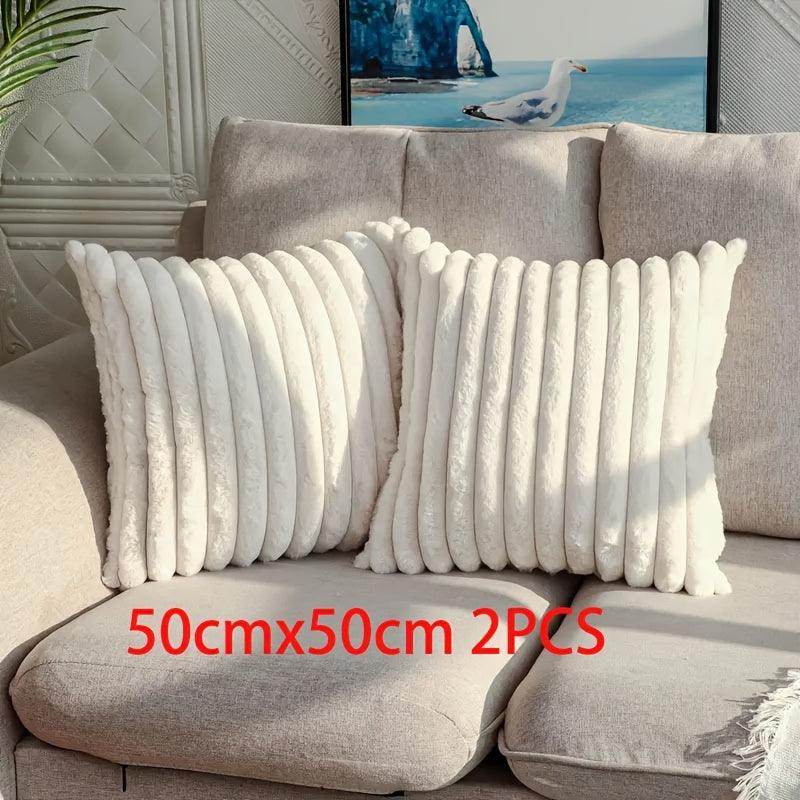 Luxury Faux Fur Plush Decorative Throw Pillow Covers (Pack of 2) - My Store