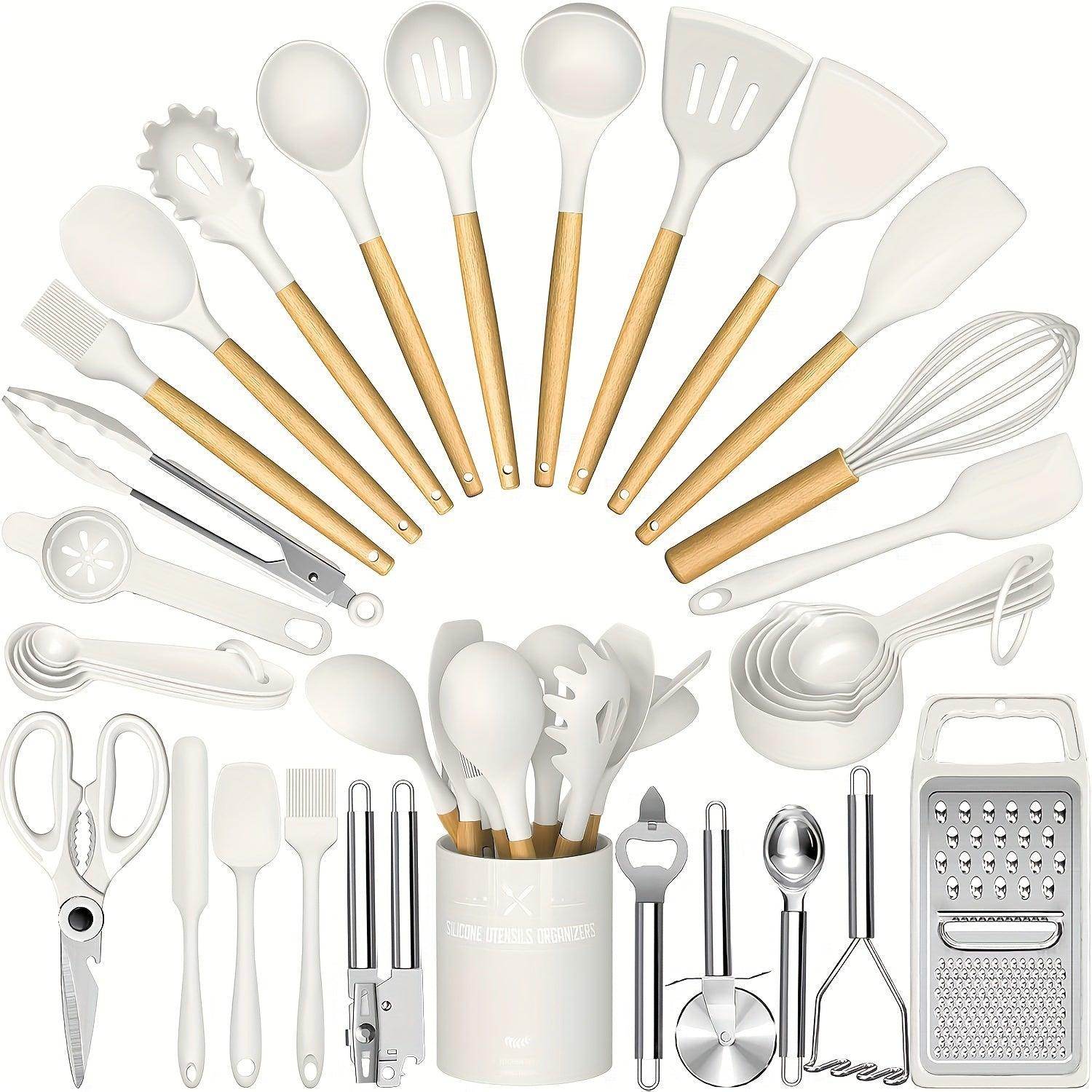 Kitchen Utensils Set- 34PCS Silicone Cooking Utensils With Holder - My Store