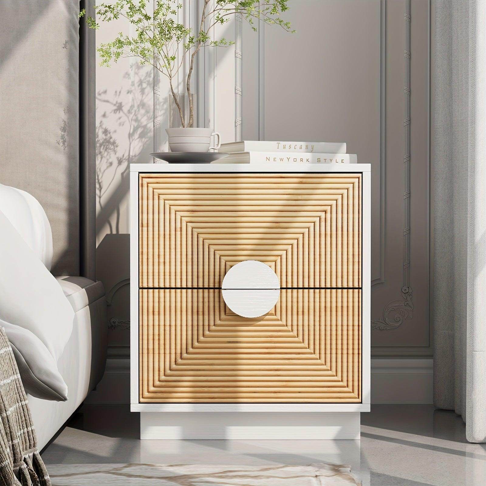 2 - Drawer Nightstand: Modern Design, Bamboo Build For Durability - My Store