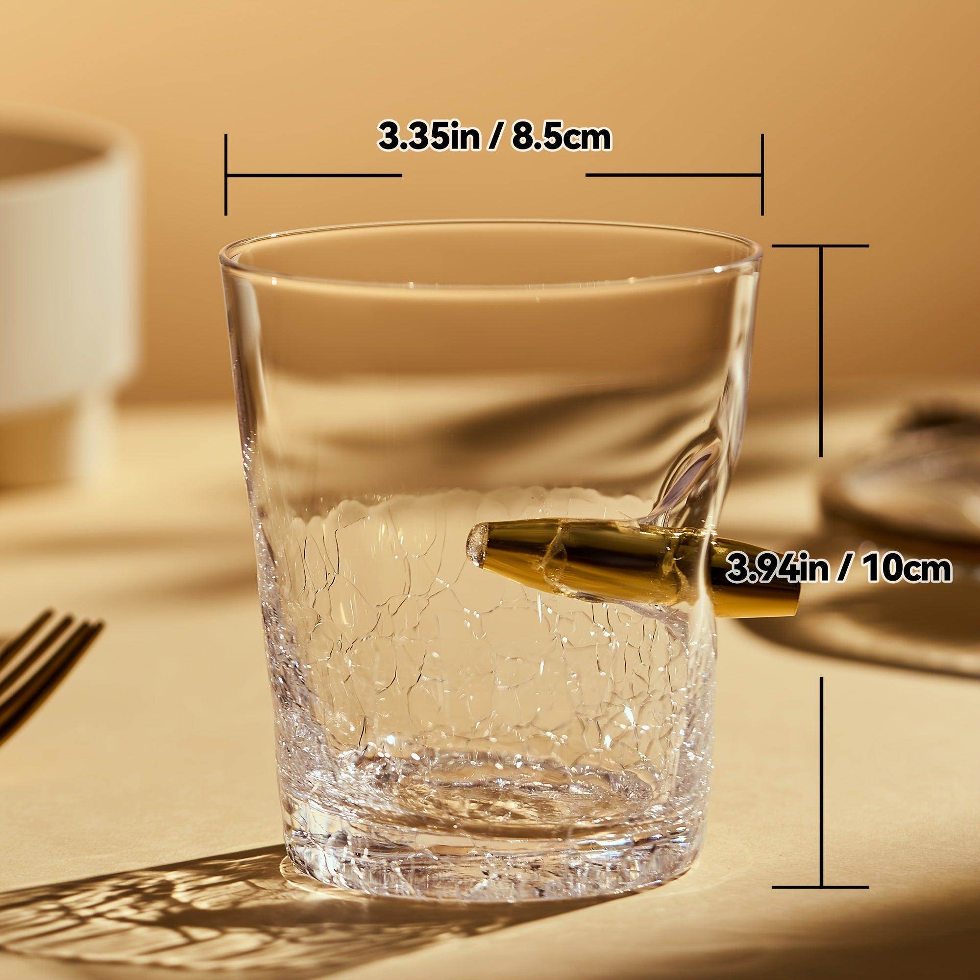 Handmade Crackle Bullet Whiskey Glasses - Set of 2 - My Store