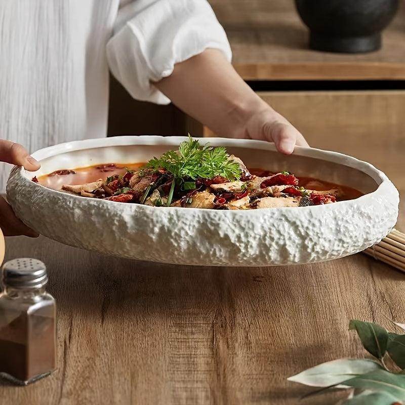 Large Oval Ceramic Seafood Steaming Plate - My Store