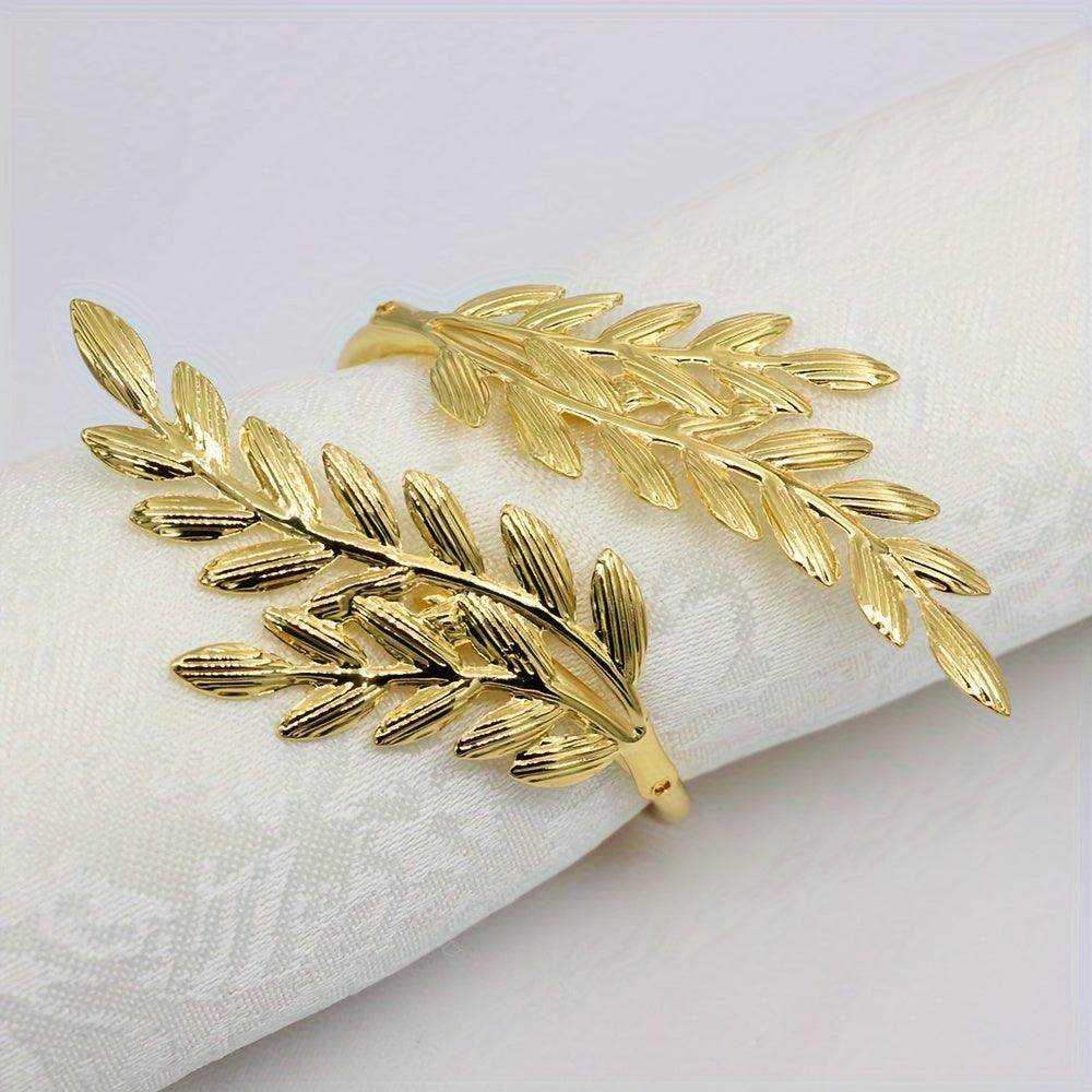 Set Of 6 Wheat Ear Design Iron Napkin Rings - My Store