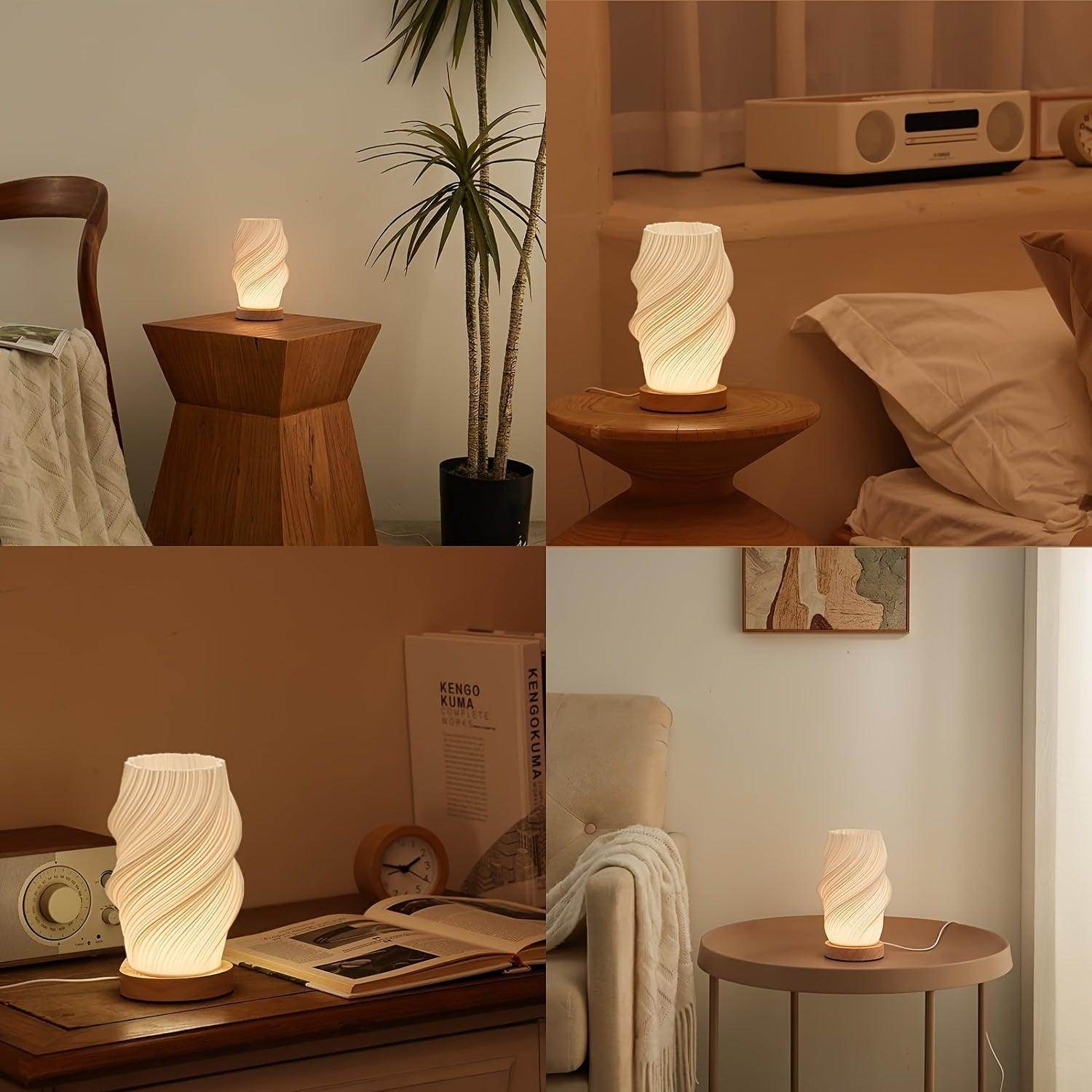 Modern Dimmable Table Lamp with Wooden Base - My Store