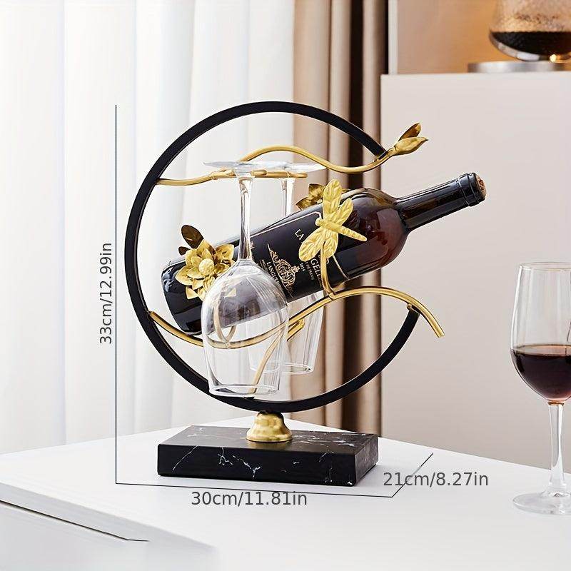Elegant Metal Wine Rack & Glass Holder - My Store