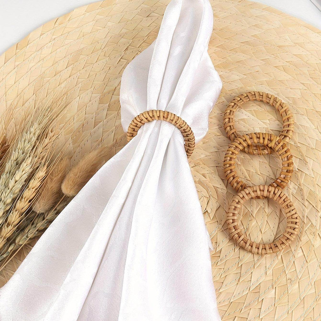 6pcs Round Woven Napkin Holder for - My Store