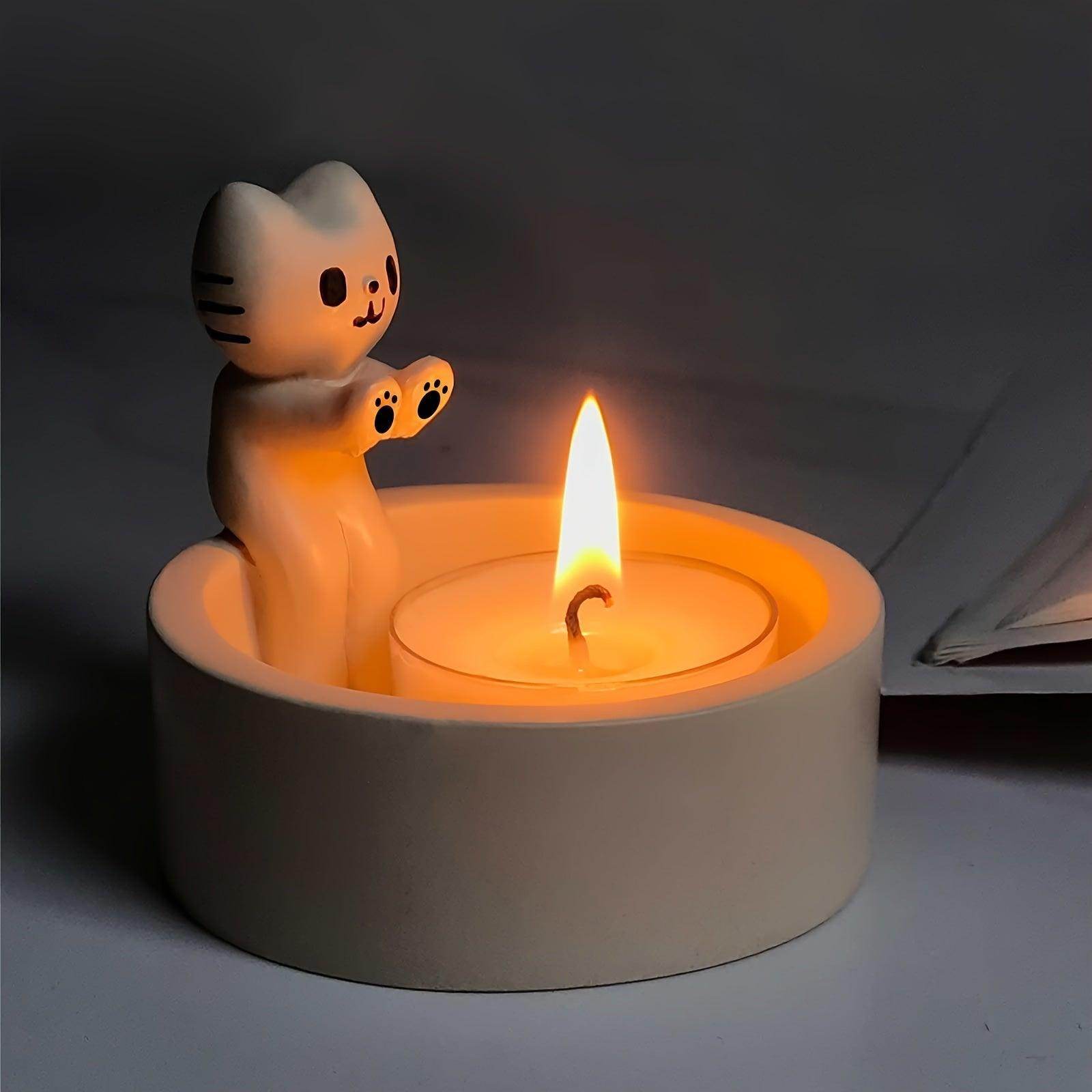 Charming Kitten & Panda Candle Holder - My Store