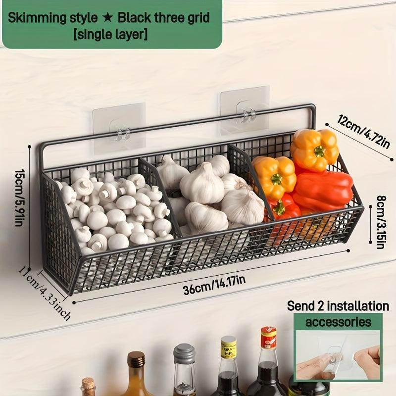 1pc Durable Wall-Mounted Kitchen Storage Basket - My Store