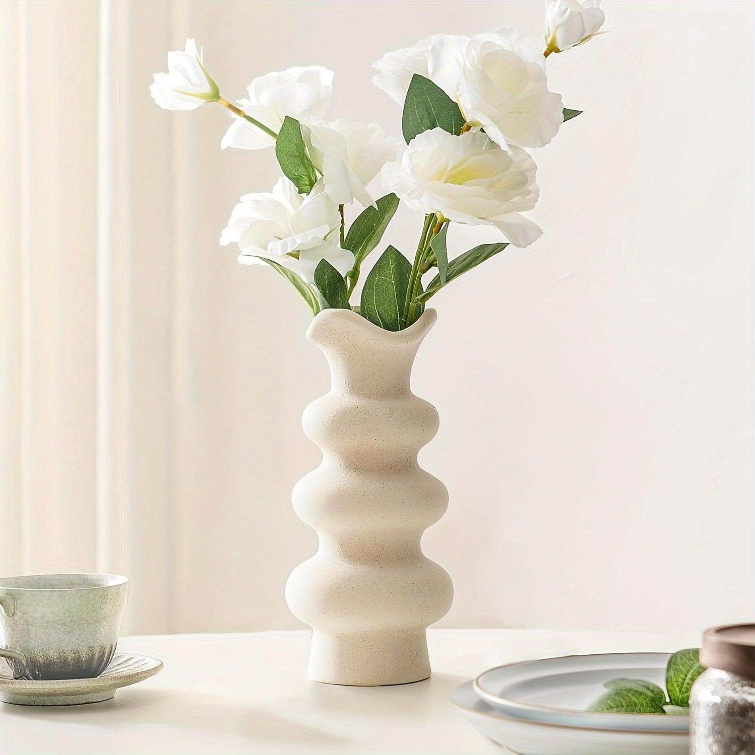 Modern Decorative White Ceramic Vase - My Store