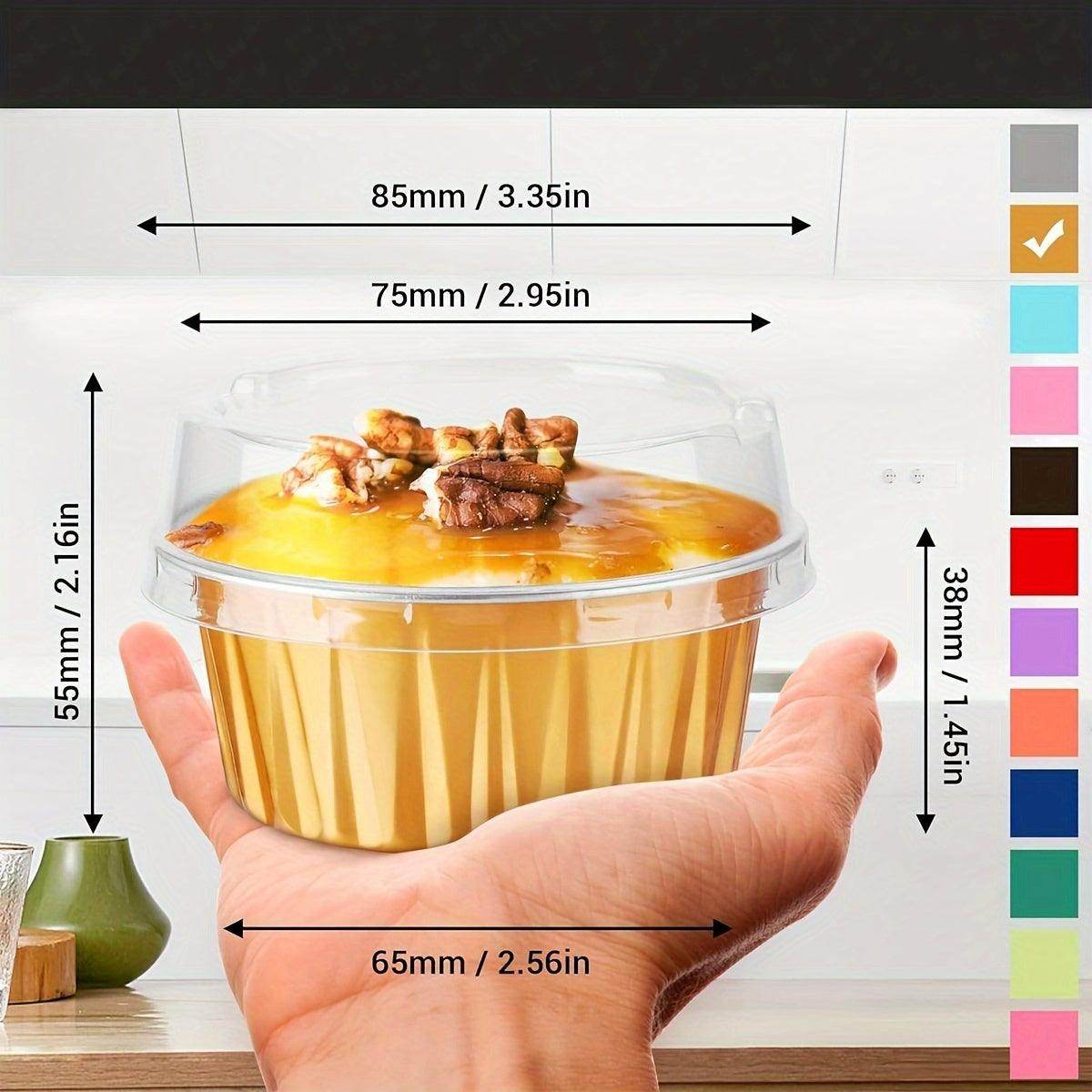 30pcs Mini Aluminum Foil Baking Cups Set with Lids and Spoons - My Store