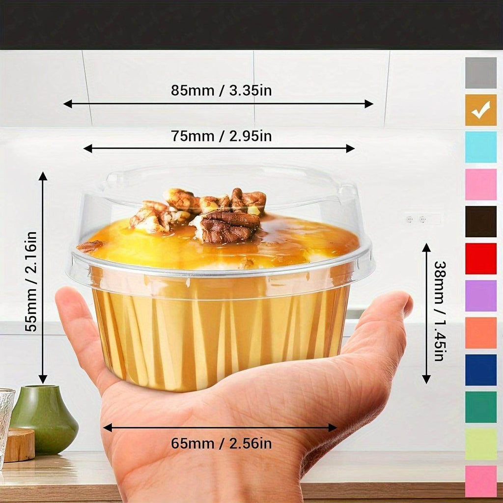 30pcs Mini Aluminum Foil Baking Cups Set with Lids and Spoons - My Store