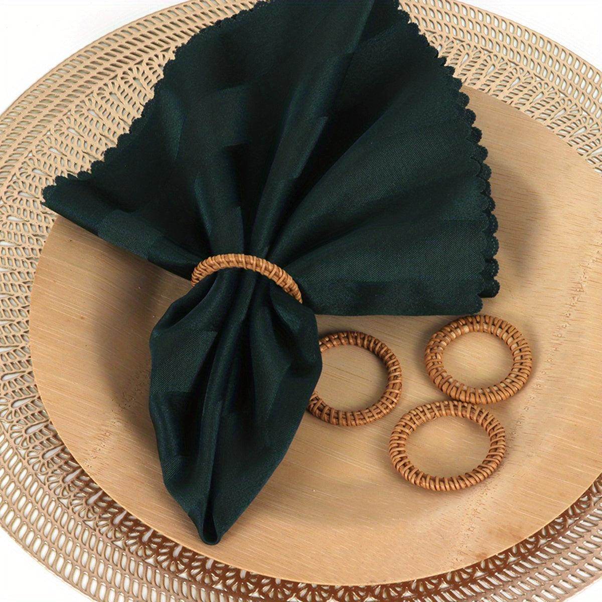 6pcs Round Woven Napkin Holder for - My Store