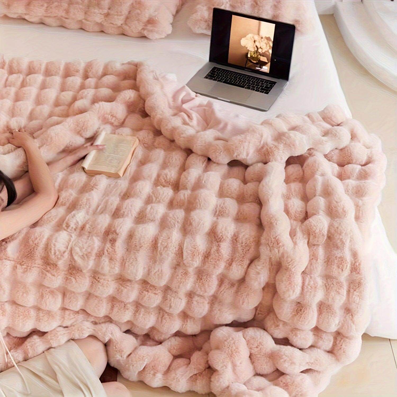 Cozy Faux Rabbit Fur Blanket - My Store