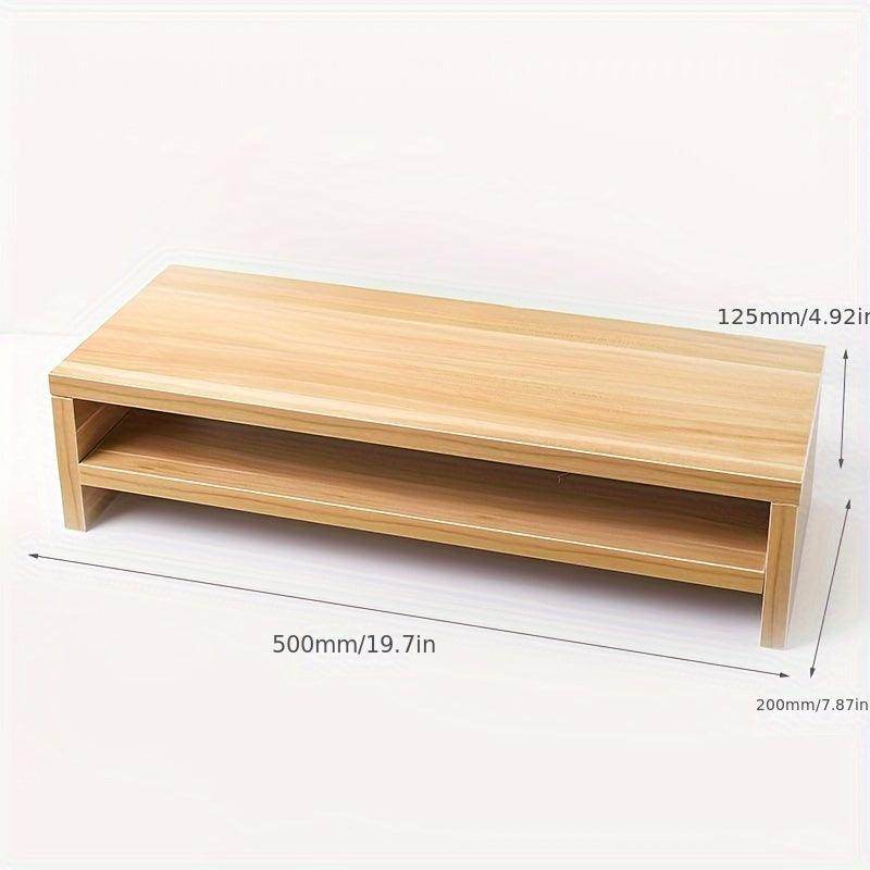 Wooden Laptop Riser Desk Organizer with Monitor Stand - My Store