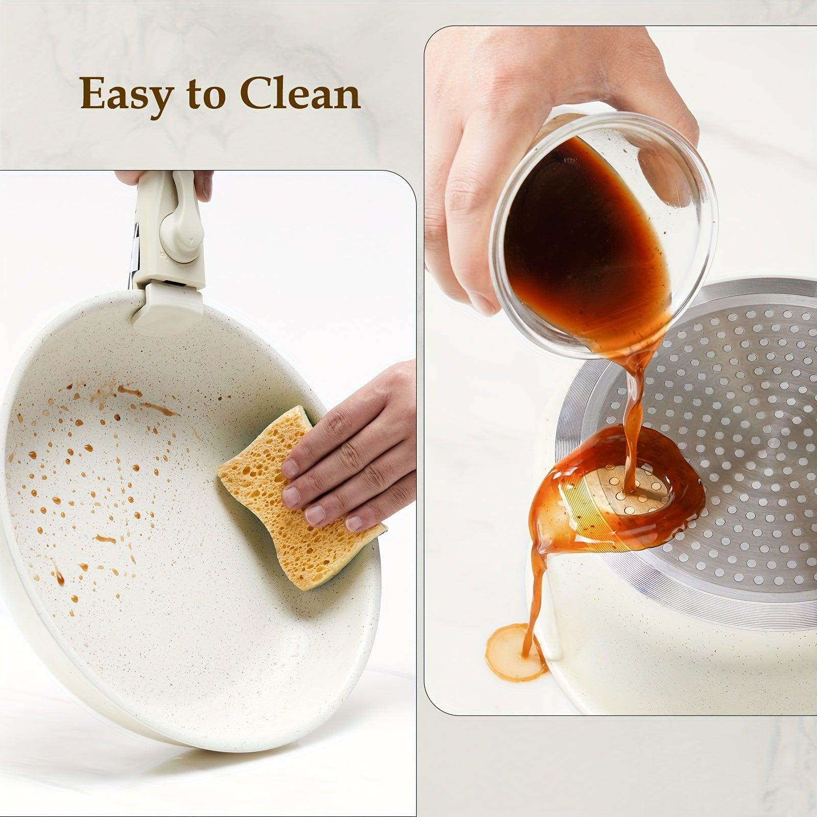 12-Piece Nonstick Kitchen Cookware Set, Beige - My Store