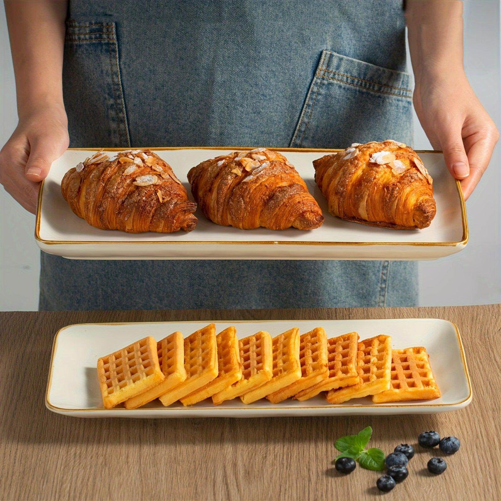 Ocean Series Stoneware Serving Trays Set (3pcs) - My Store