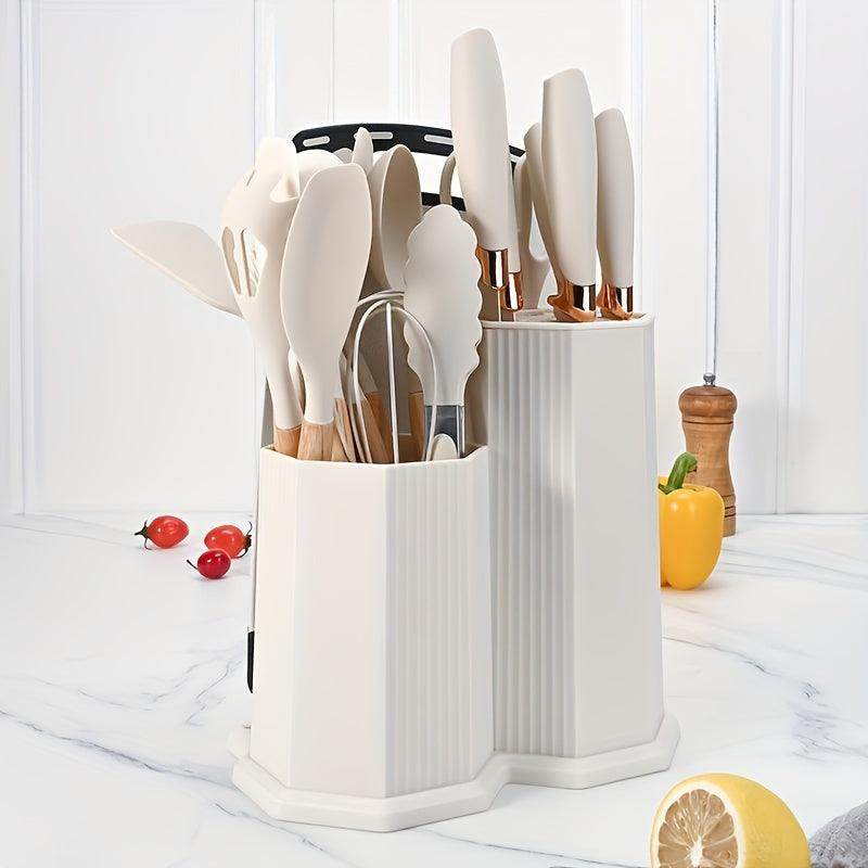 19pcs Silicone Kitchenware Set, Storage Bucket - My Store