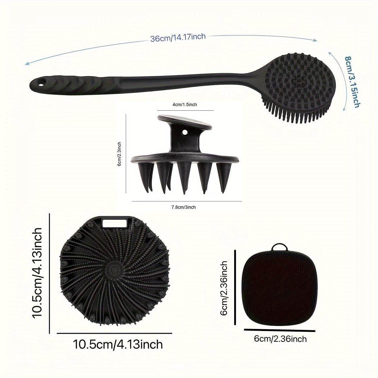 4pcs Silicone Shower Brush Set - My Store