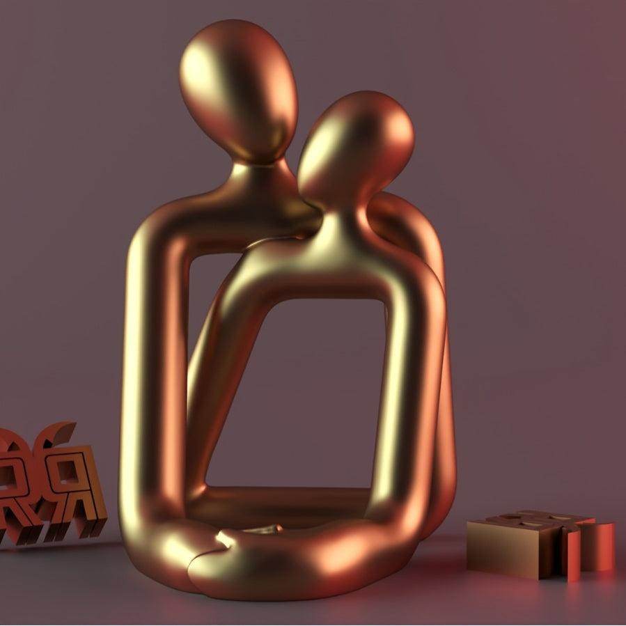 Abstract Hugging Couple Candle Holder - My Store