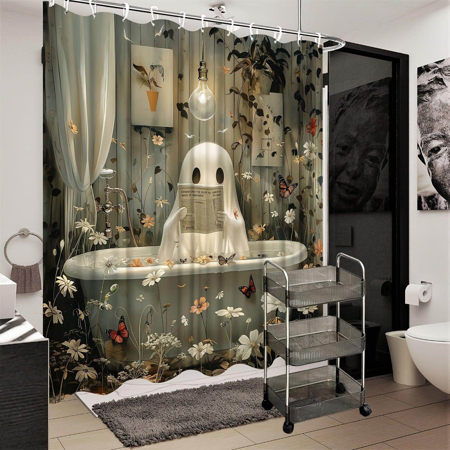 Whimsy Ghost Bath Curtain - My Store
