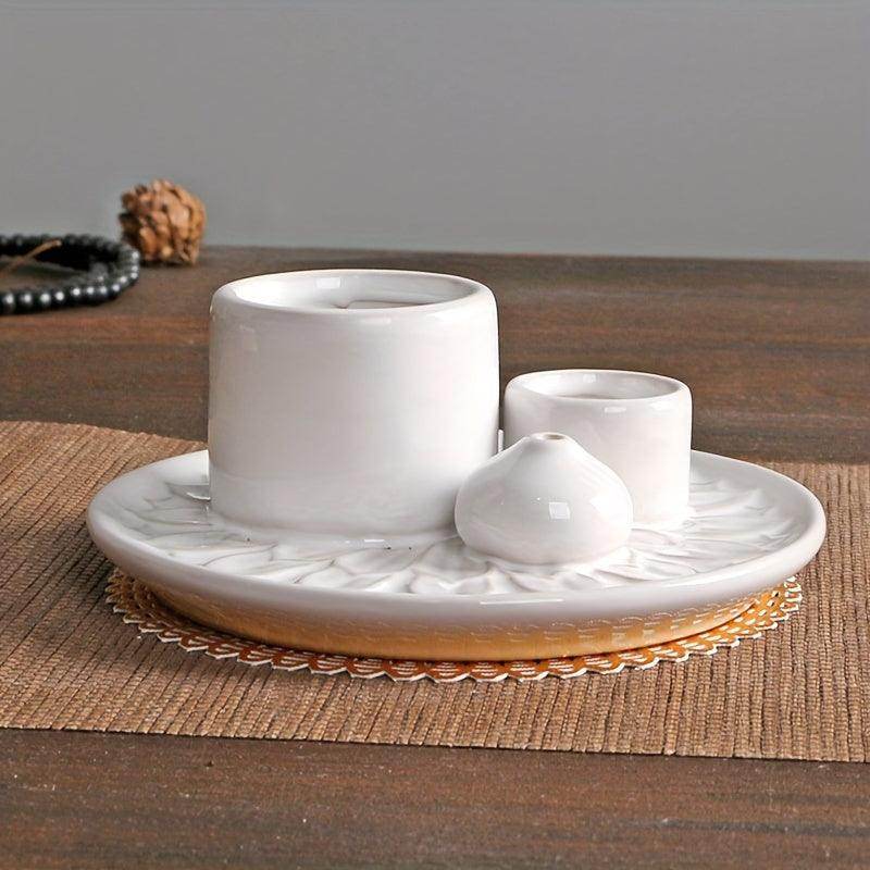 Morandi-Inspired Ceramic Candle & Incense Holder - My Store