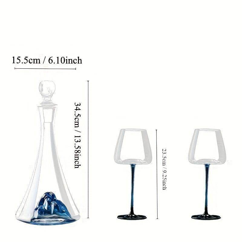 Elegant European Style Blue Ice Mountain Glass Decanter - My Store