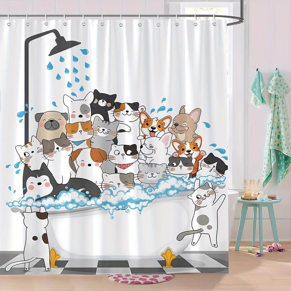 Cartoon Cat Shower Curtain - My Store