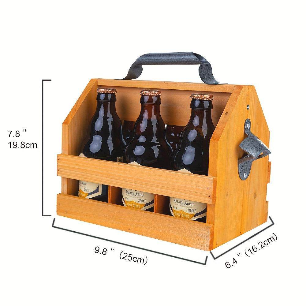 Tabletop Wooden Wine Rack with Metal Opener - My Store