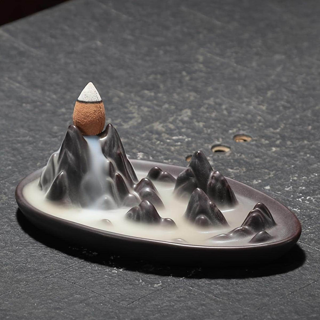 Ceramic Mountain Flowing Incense Burner - My Store
