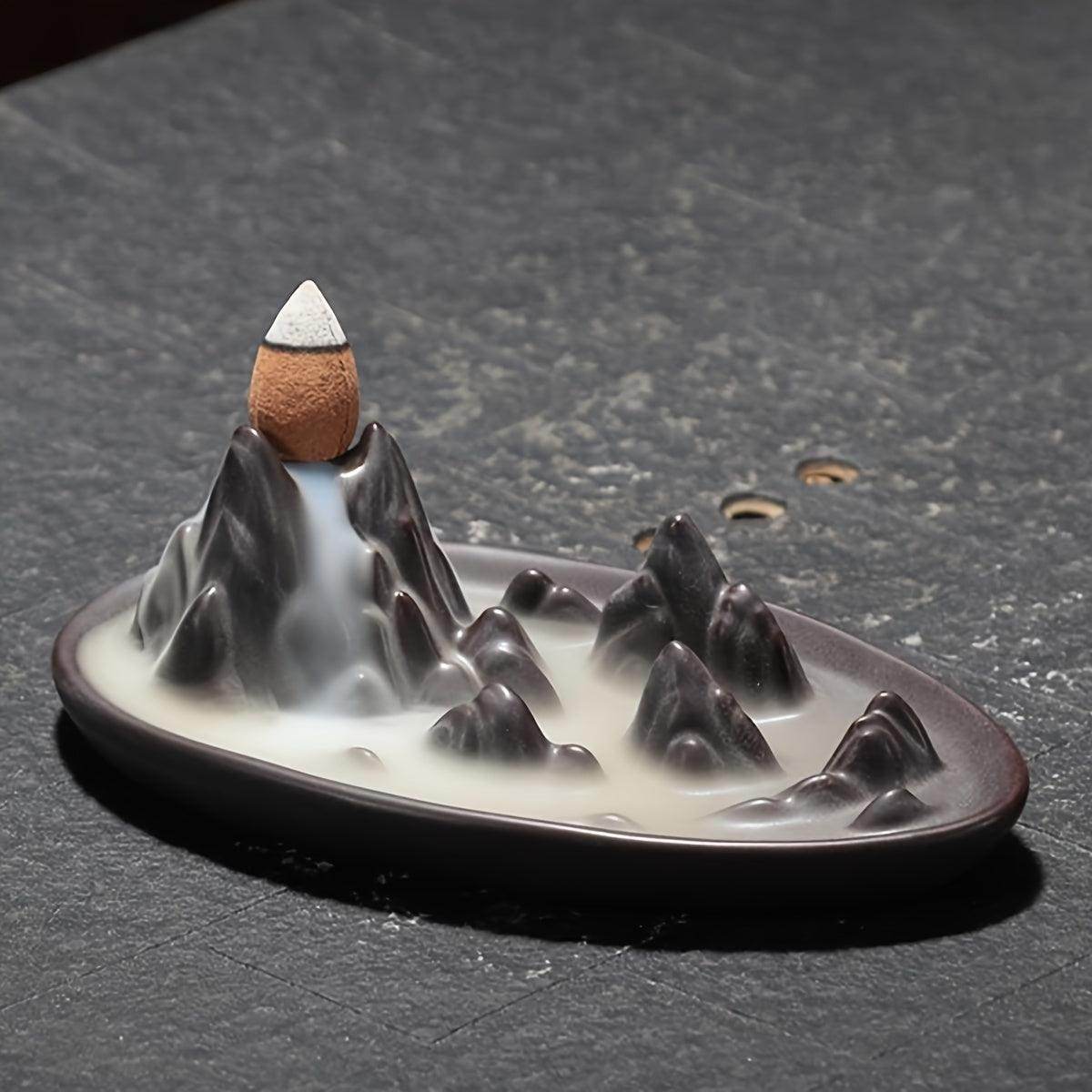 Ceramic Mountain Flowing Incense Burner - My Store