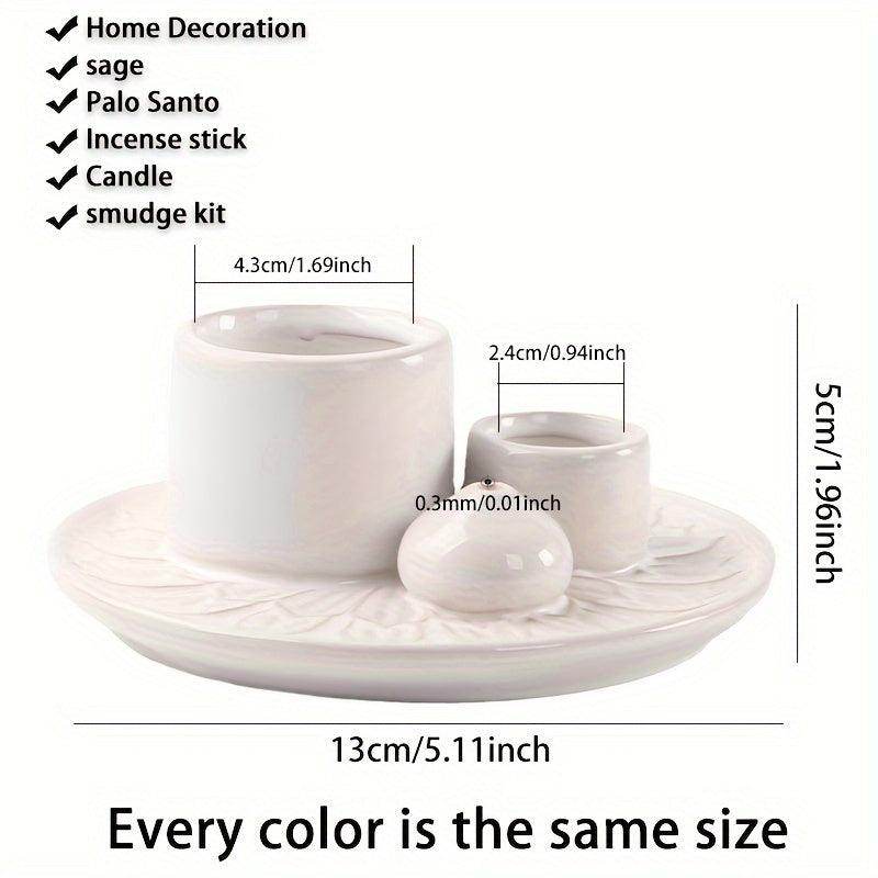 Morandi-Inspired Ceramic Candle & Incense Holder - My Store