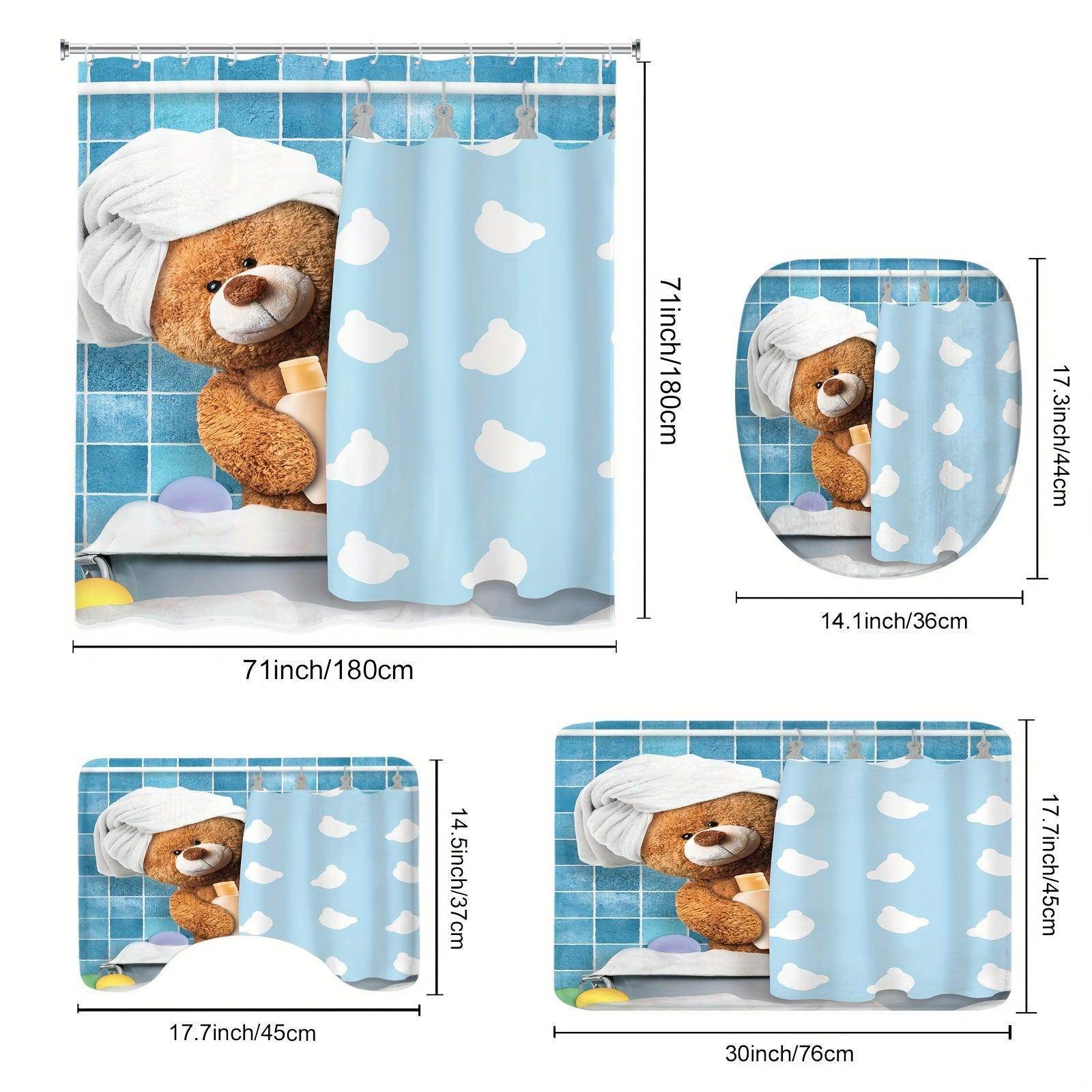 Funny Bear Shower Curtain Set - My Store
