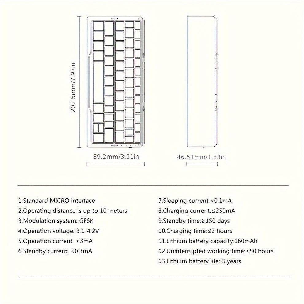 Ultra Mini Foldable Wireless Keyboard – Multi-Device & Rechargeable - My Store