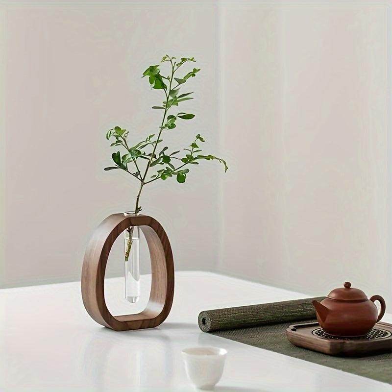 Walnut Solid Wood Flower Vase - My Store