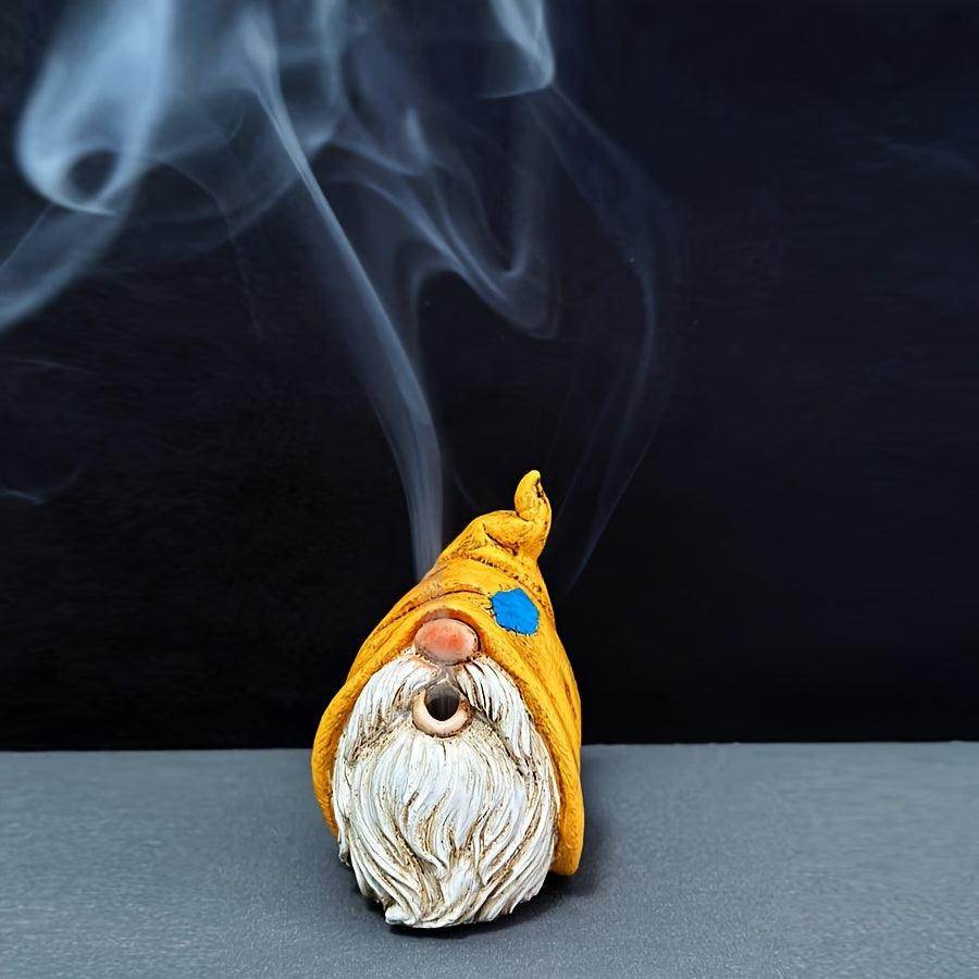 Christmas Gnome Resin Incense Burner with Tweezers - Fragrance-Free, Creative Elf Design for Home & Office Decor, Perfect Holiday Gift - My Store