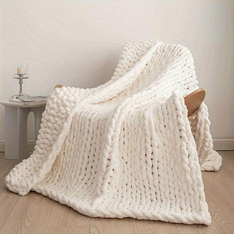 Cozy Chenille Knit Throw Blanket – Soft, Warm & Decorative - My Store