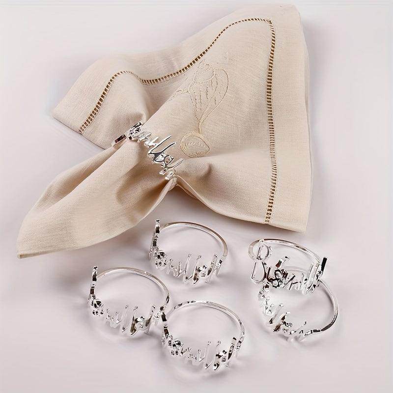 Set Of 6 Bismillah Letter Napkin Rings - My Store