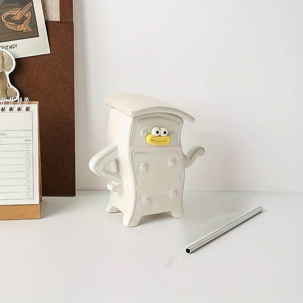 Whimsical Animal Print Glass Mug with Straw - My Store