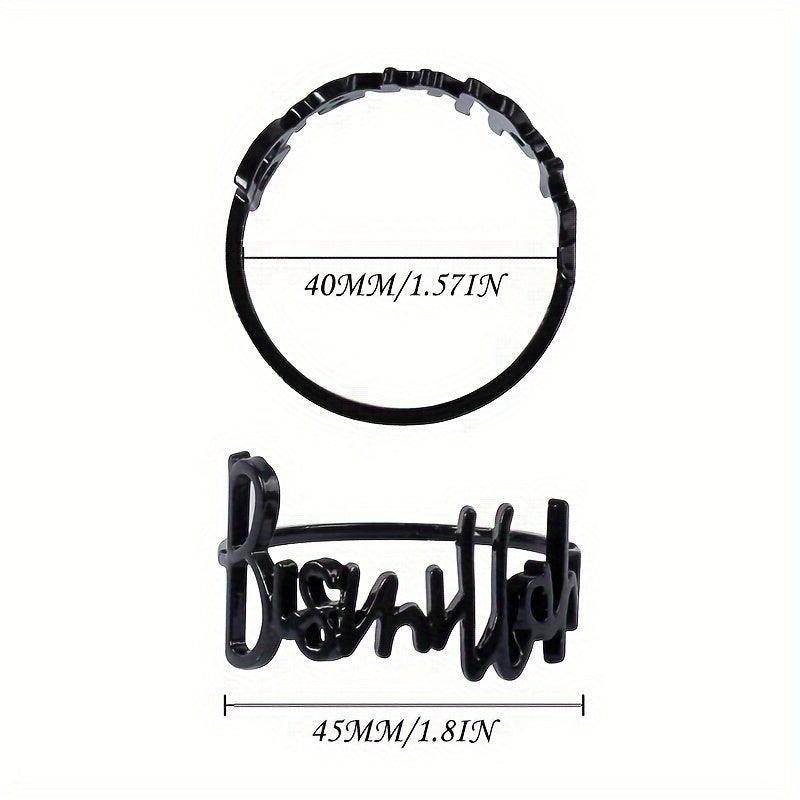 Set Of 6 Bismillah Letter Napkin Rings - My Store