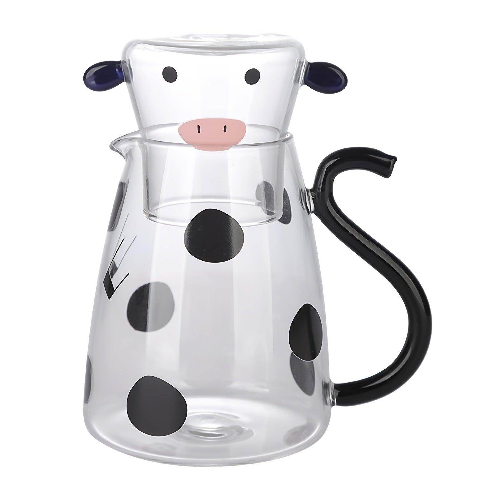 Cow Print Bedside Night Water Carafe & Tea Cup Set - My Store